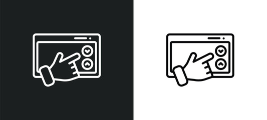 Poster - scrolling outline icon in white and black colors. scrolling flat vector icon from web hosting collection for web, mobile apps and ui.