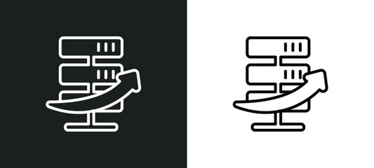 Poster - uptime outline icon in white and black colors. uptime flat vector icon from web hosting collection f