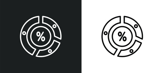 Poster - circular graphic outline icon in white and black colors. circular graphic flat vector icon from web collection for web, mobile apps and ui.