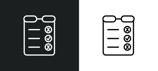 Poster - create list button outline icon in white and black colors. create list button flat vector icon from web collection for web, mobile apps and ui.