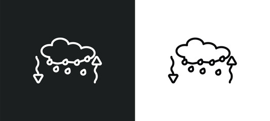 Poster - convergence outline icon in white and black colors. convergence flat vector icon from weather collection for web, mobile apps and ui.