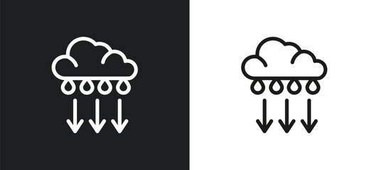Poster - convergence outline icon in white and black colors. convergence flat vector icon from weather collection for web, mobile apps and ui.