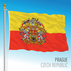 Wall Mural - Prague, Czech Republic, pennant flag of the capital city, vector illustration