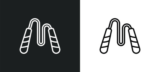 Poster - japanese nunchaku outline icon in white and black colors. japanese nunchaku flat vector icon from we