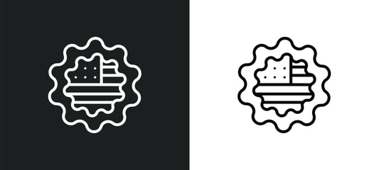 Poster - sticker outline icon in white and black colors. sticker flat vector icon from united states collection for web, mobile apps and ui.