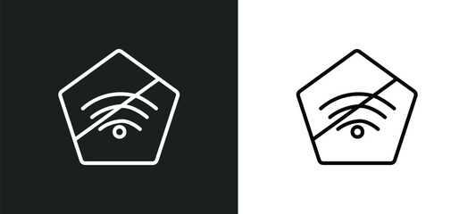 Poster - internet connections off outline icon in white and black colors. internet connections off flat vector icon from ultimate glyphicons collection for web, mobile apps and ui.