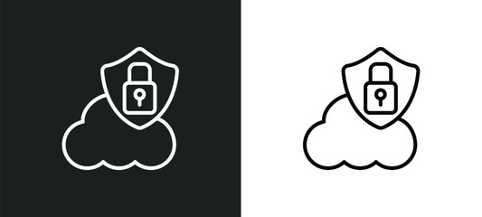 Poster - internet security outline icon in white and black colors. internet security flat vector icon from ultimate glyphicons collection for web, mobile apps and ui.
