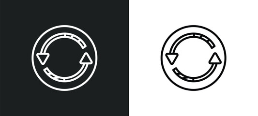 Poster - reload arrow outline icon in white and black colors. reload arrow flat vector icon from ultimate glyphicons collection for web, mobile apps and ui.