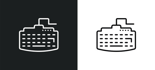 Poster - computer keyboard outline icon in white and black colors. computer keyboard flat vector icon from ultimate glyphicons collection for web, mobile apps and ui.