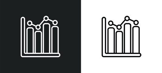 Poster - three bars graph outline icon in white and black colors. three bars graph flat vector icon from ultimate glyphicons collection for web, mobile apps and ui.