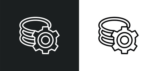 Poster - data analytics tings outline icon in white and black colors. data analytics tings flat vector icon from user interface collection for web, mobile apps and ui.