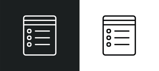 Fototapete - data windows outline icon in white and black colors. data windows flat vector icon from user interfa