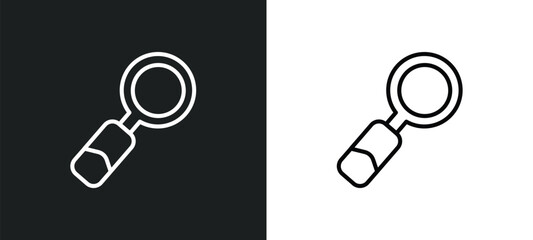 Poster - magnifier tool outline icon in white and black colors. magnifier tool flat vector icon from user interface collection for web, mobile apps and ui.