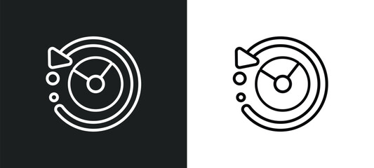 Poster - data analysis pie chart interface outline icon in white and black colors. data analysis pie chart interface flat vector icon from user interface collection for web, mobile apps and ui.