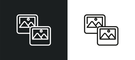 Poster - curve left arrow outline icon in white and black colors. curve left arrow flat vector icon from user interface collection for web, mobile apps and ui.