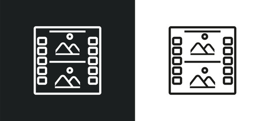 Poster - right curve arrow outline icon in white and black colors. right curve arrow flat vector icon from user interface collection for web, mobile apps and ui.