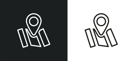 Poster - left reverse curve outline icon in white and black colors. left reverse curve flat vector icon from user interface collection for web, mobile apps and ui.
