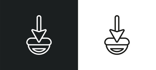 Poster - mouse arrow outline icon in white and black colors. mouse arrow flat vector icon from user interface collection for web, mobile apps and ui.