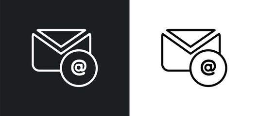 Poster - email evelope outline icon in white and black colors. email evelope flat vector icon from user interface collection for web, mobile apps and ui.