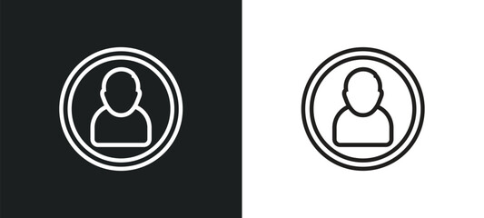 Poster - accounts outline icon in white and black colors. accounts flat vector icon from user interface collection for web, mobile apps and ui.