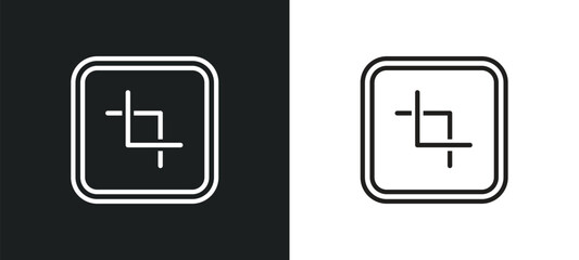 Poster - crop tool outline icon in white and black colors. crop tool flat vector icon from user interface collection for web, mobile apps and ui.