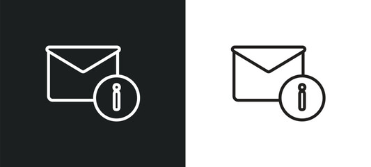 Poster - unread mail outline icon in white and black colors. unread mail flat vector icon from user interface collection for web, mobile apps and ui.