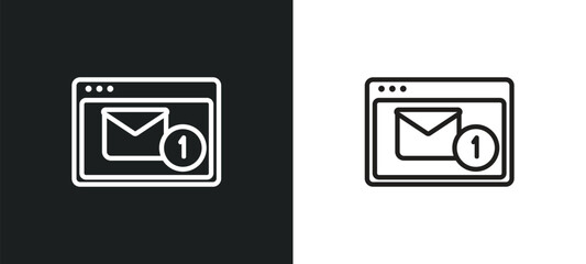 Poster - new message outline icon in white and black colors. new message flat vector icon from user interface collection for web, mobile apps and ui.