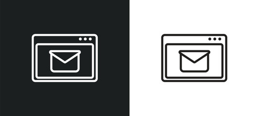 Poster - postal outline icon in white and black colors. postal flat vector icon from user interface collection for web, mobile apps and ui.