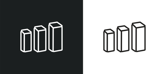Poster - 3d bars outline icon in white and black colors. 3d bars flat vector icon from user interface collection for web, mobile apps and ui.