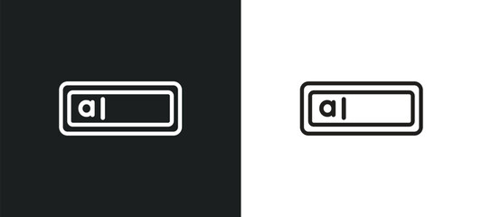 Poster - text in outline icon in white and black colors. text in flat vector icon from user interface collection for web, mobile apps and ui.