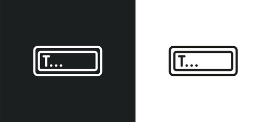 Poster - text box outline icon in white and black colors. text box flat vector icon from user interface collection for web, mobile apps and ui.