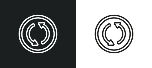 Poster - update arrows outline icon in white and black colors. update arrows flat vector icon from user interface collection for web, mobile apps and ui.