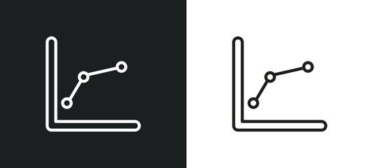 Poster - line dot chart outline icon in white and black colors. line dot chart flat vector icon from user interface collection for web, mobile apps and ui.