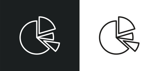 Poster - pie chart organization outline icon in white and black colors. pie chart organization flat vector icon from user interface collection for web, mobile apps and ui.