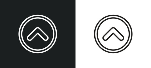 Poster - up chevron outline icon in white and black colors. up chevron flat vector icon from user interface collection for web, mobile apps and ui.