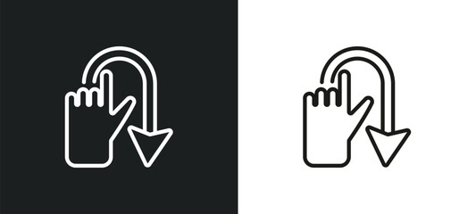 Poster - division outline icon in white and black colors. division flat vector icon from user interface collection for web, mobile apps and ui.