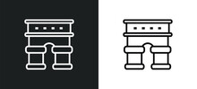 France Outline Icon In White And Black Colors. France Flat Vector Icon From Travel Collection For Web, Mobile Apps And Ui.