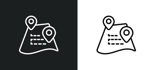 Poster - road map outline icon in white and black colors. road map flat vector icon from travel collection fo