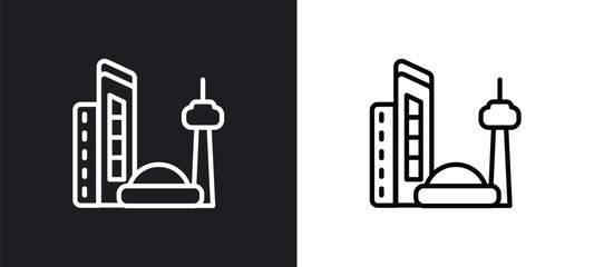 Poster - outline icon in white and black colors. flat vector icon from travel collection for web, mobile apps