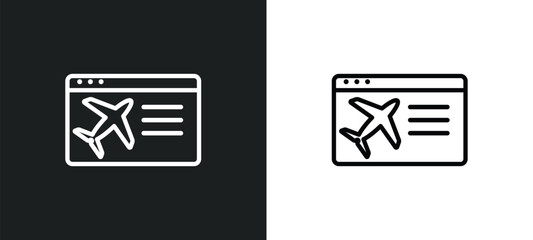 Poster - booking outline icon in white and black colors. booking flat vector icon from travel collection for web, mobile apps and ui.