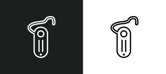 Poster - hands free device outline icon in white and black colors. hands free device flat vector icon from transport collection for web, mobile apps and ui.