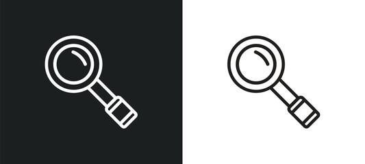 Poster - magnifier outline icon in white and black colors. magnifier flat vector icon from tools and utensils collection for web, mobile apps and ui.