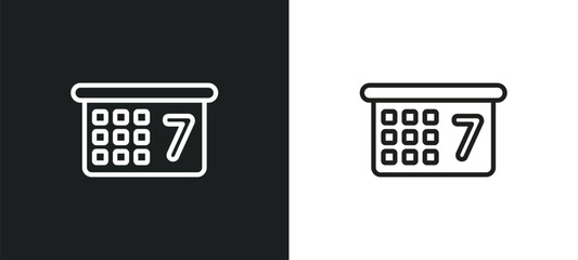 Poster - calendar page outline icon in white and black colors. calendar page flat vector icon from tools and utensils collection for web, mobile apps and ui.