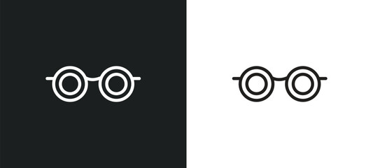 Poster - reading eyeglasses outline icon in white and black colors. reading eyeglasses flat vector icon from tools and utensils collection for web, mobile apps and ui.
