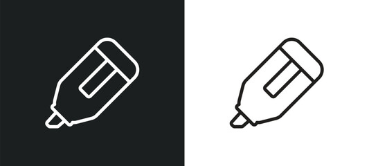 Poster - highlight outline icon in white and black colors. highlight flat vector icon from tools and utensils collection for web, mobile apps and ui.