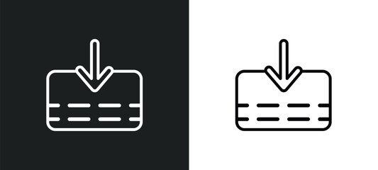 Poster - receive outline icon in white and black colors. receive flat vector icon from technology collection for web, mobile apps and ui.