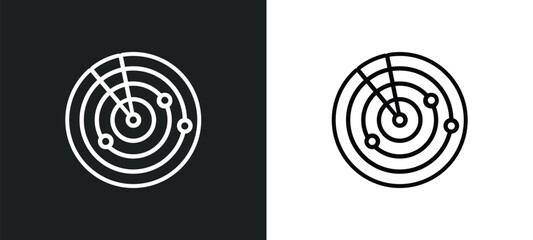 Fototapete - radar sweep outline icon in white and black colors. radar sweep flat vector icon from technology collection for web, mobile apps and ui.