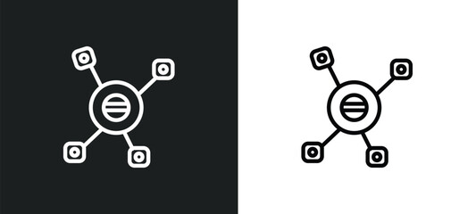 Poster - interaction outline icon in white and black colors. interaction flat vector icon from technology collection for web, mobile apps and ui.