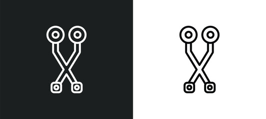 Poster - printed circuit connections outline icon in white and black colors. printed circuit connections flat