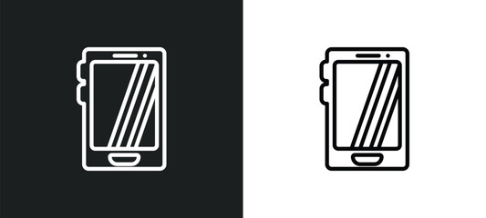 Poster - screen blank outline icon in white and black colors. screen blank flat vector icon from technology collection for web, mobile apps and ui.